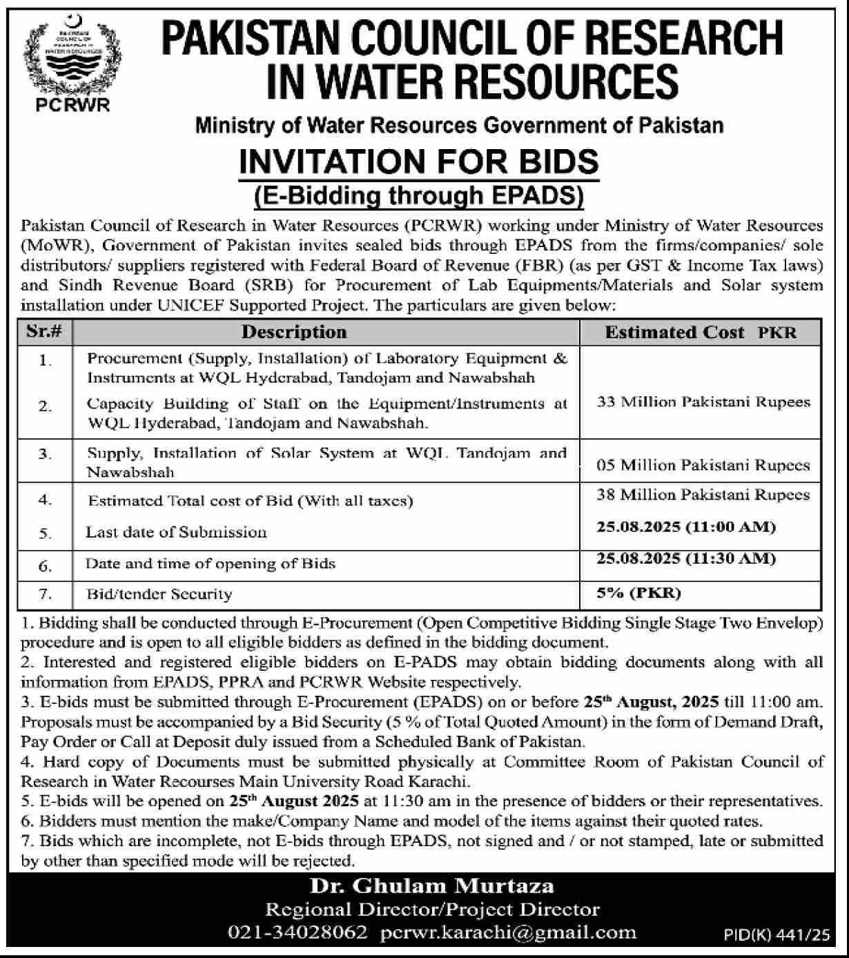 Pakistan Council of Research in Water Resources Karachi